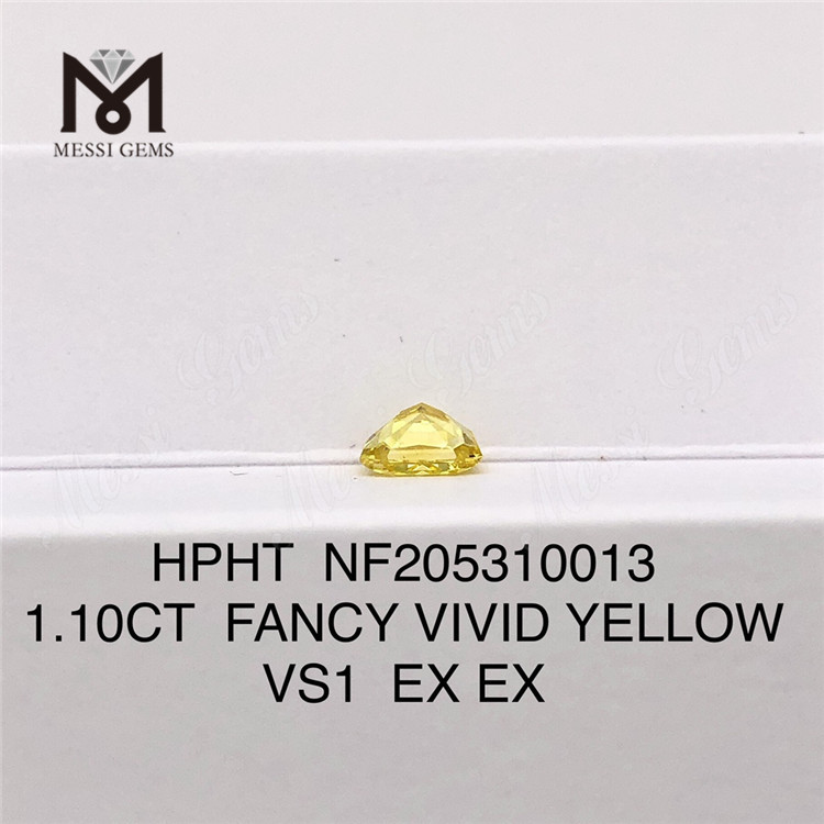 1.10ct VS1 EX EX Fancy Vivid Yellow Radiant Cut diamante radiante coltivato in laboratorio
