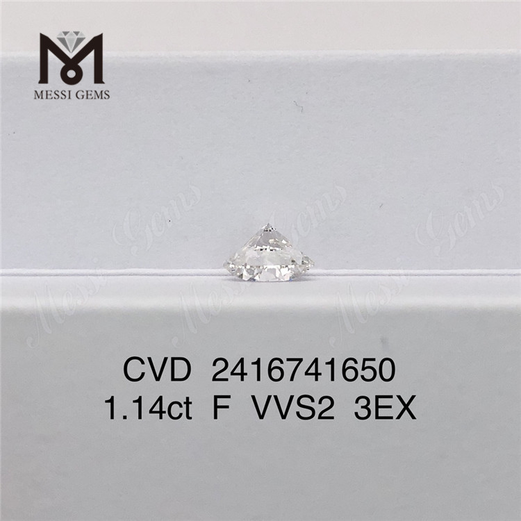 Diamante da laboratorio F da 1,14 ct VVS 3EX diamante cvd in vendita