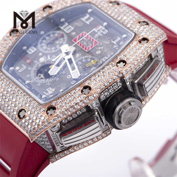 Brand Hand Set Iced Out Luxury Vvs Moissanite Watch Design personalizzato
