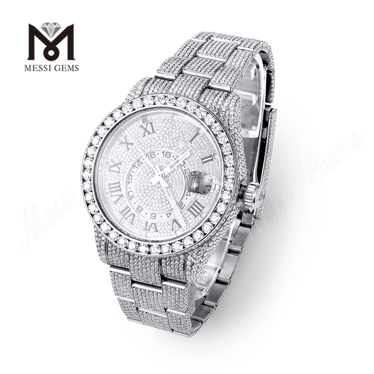 Hand Set Iced Out Fashion Luxury 100% Brand Custom Design Donna Uomo Vvs Moissanite Watch
