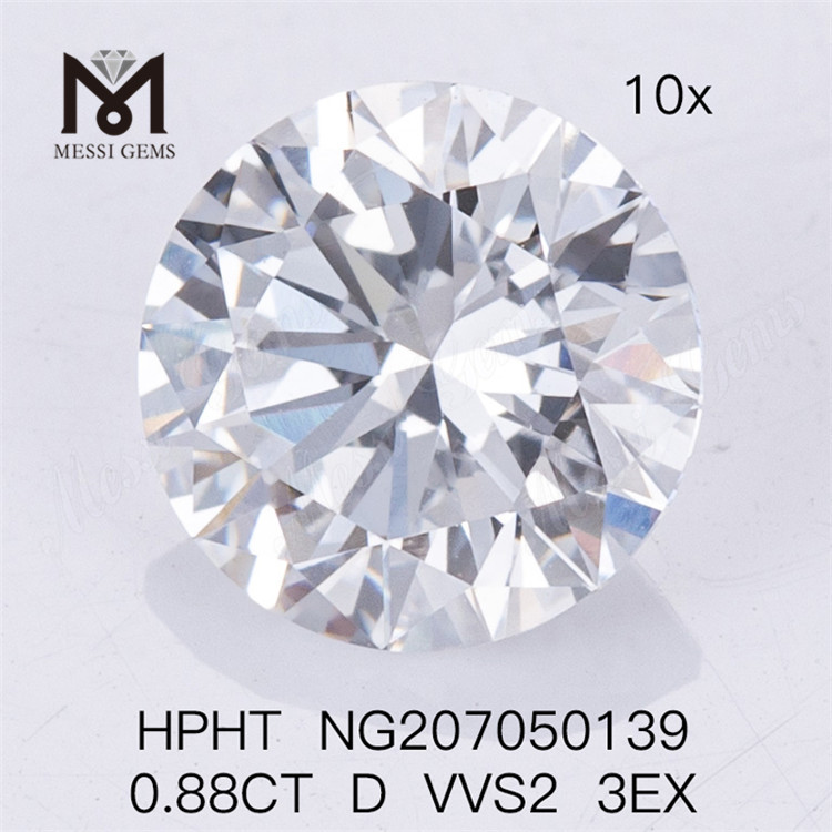  0.88CT D VVS2 3EX Lab Diamond Diamante artificiale HPHT