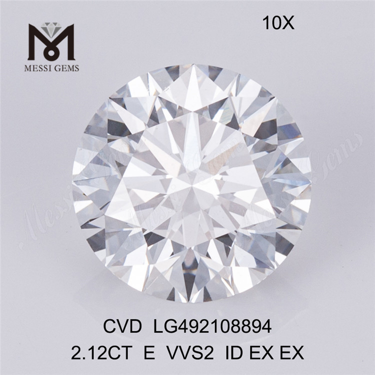 2.12CT E VVS cvd diamanti rotondi 2ct diamante da laboratorio sciolto in vendita in vendita