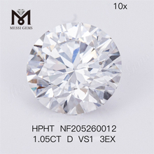 Diamante da laboratorio sintetico da 1,05 ct D VS1 3EX HPHT