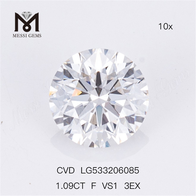 Diamante artificiale rotondo da 1,09 ct D VVS1 Diamante Cvd 3EX all'ingrosso