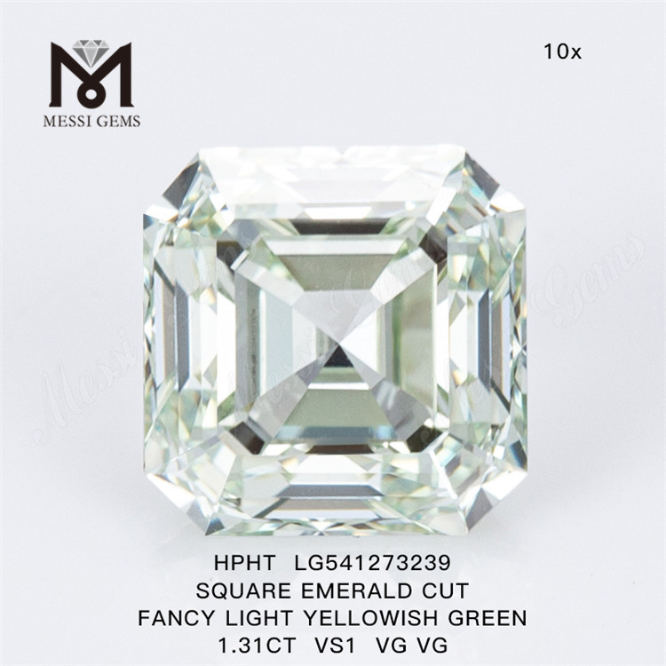Diamanti coltivati ​​in laboratorio HPHT da 1,31 ct prezzo all'ingrosso diamante creato in laboratorio con taglio Asscher