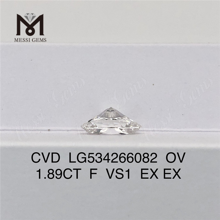 Diamante da laboratorio ovale F da 1,89 ct VS1 ov bianco sciolto diamanti artificiali in vendita