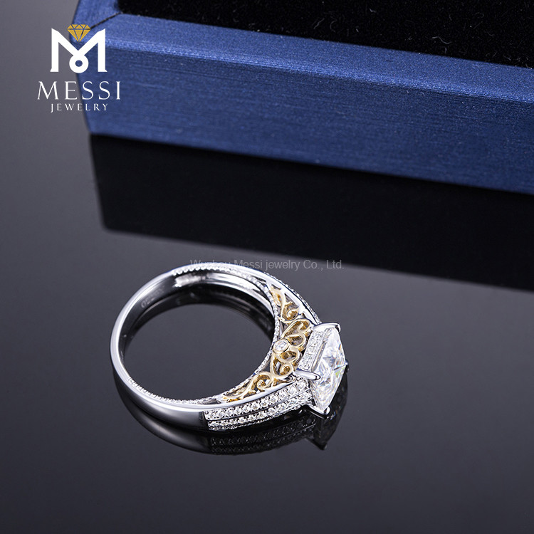 I classici più venduti Design 4 punte impostazione anello oro bianco 18 carati gioielli moissanite regalo donna