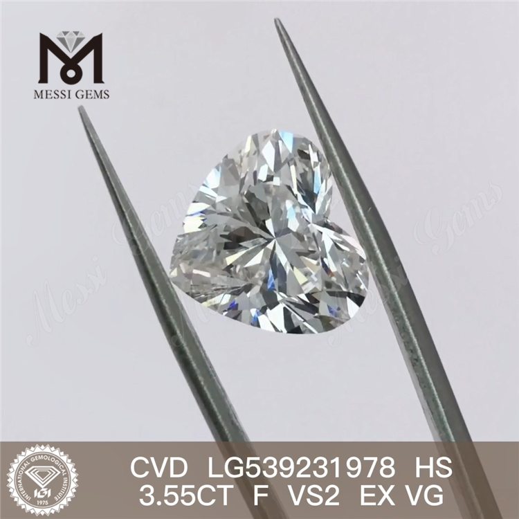 Diamante da laboratorio D HPHT da 3,55 ct VS HEART Diamanti artificiali in stock