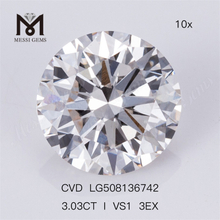 3.03ct I VS1 3EX Forma rotonda Il laboratorio sciolto ha creato il prezzo di fabbrica del diamante da 3 carati 