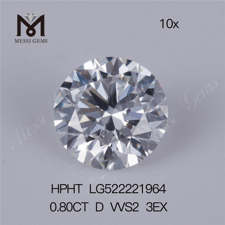 Diamante sintetico a taglio brillante DEF 0,8 carati Diamante coltivato in laboratorio D VVS2 3EX Prezzo per carato