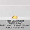 Diamante da laboratorio giallo da 1,20 ct VS1 RETTANGOLARE Diamante da laboratorio a taglio in vendita LG534250295