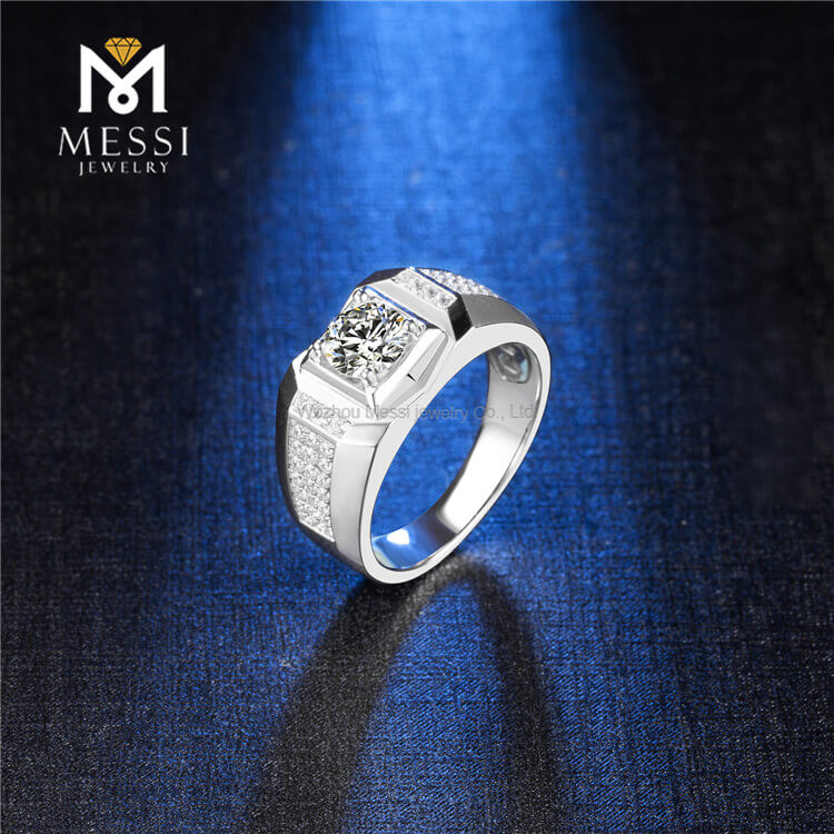 Nuovi anelli dell\'uomo di Moissanite dei gioielli dell\'argento sterlina 925 di prezzi all\'ingrosso di disegno per la cerimonia nuziale