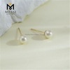 Eleganti orecchini di perle da sposa in oro 18 carati da 4-5 mm per matrimoni