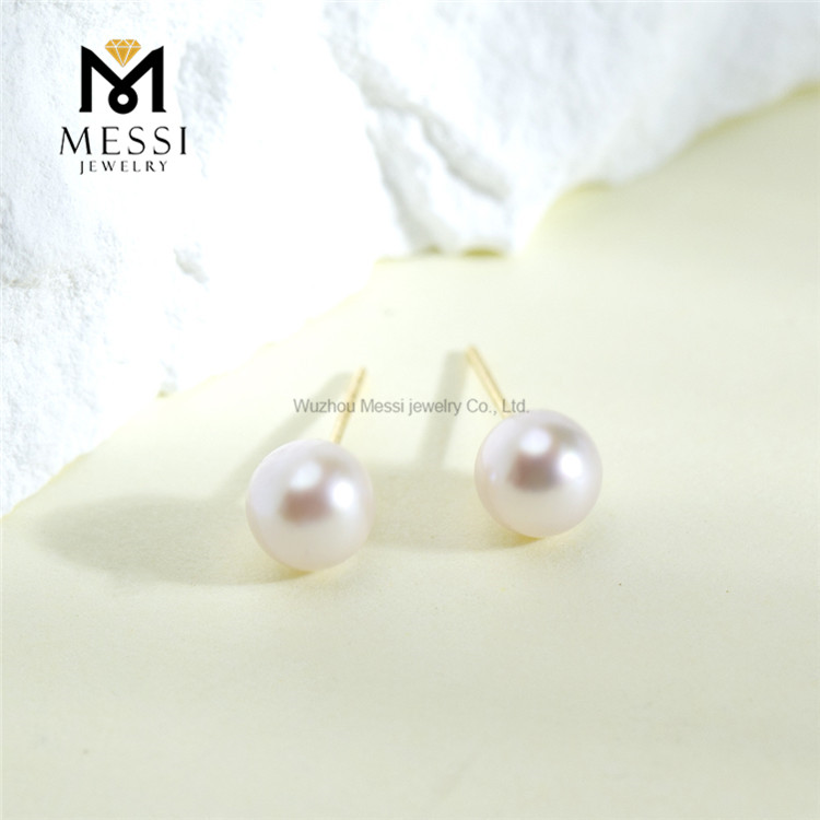 Orecchini con perle classiche da 18 carati AKOYA da 4-5 mm per donna