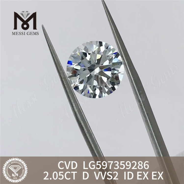 2.05CT D VVS2 ID EX EX diamante cvd 2 carati CVD LG597359286丨Messigems