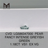 1.18CT VS1 EX VG FANCY INTENSO VERDE GRIGIASTRO Forma a pera Verde pera Cvd Diamante LG586347000
