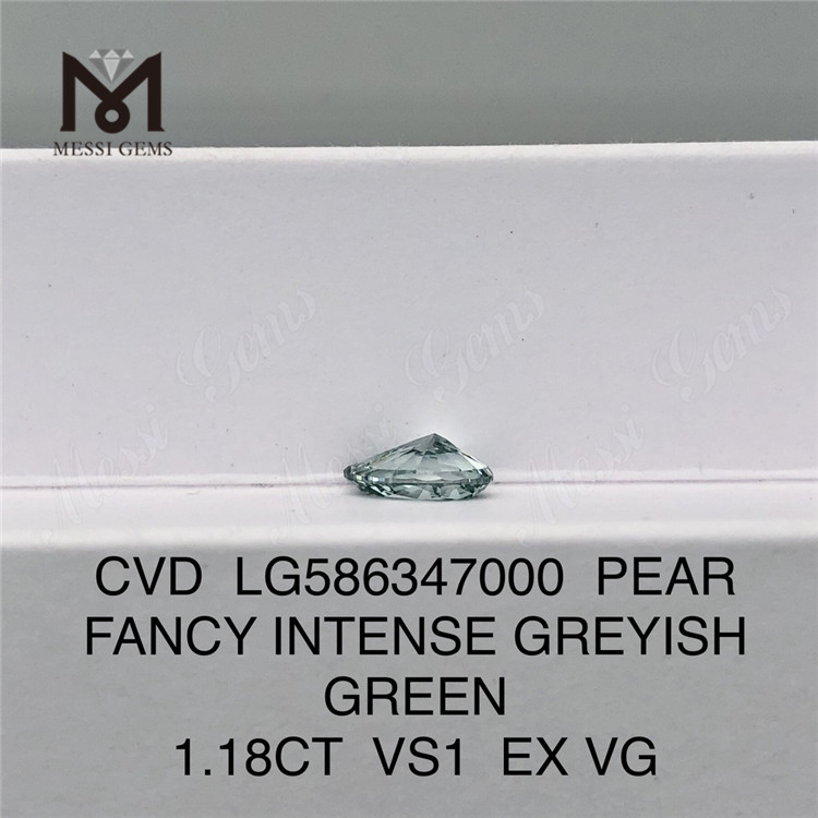 1.18CT VS1 EX VG FANCY INTENSO VERDE GRIGIASTRO Forma a pera Verde pera Cvd Diamante LG586347000