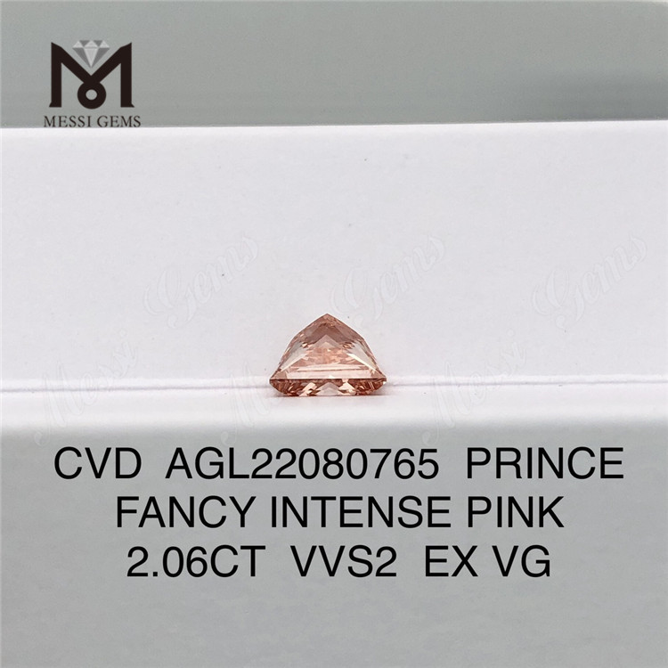 Diamanti da laboratorio all\'ingrosso da 2,06 ct rosa VVS2 EX VG PRINCE FANCY ROSA INTENSO CVD AGL22080765