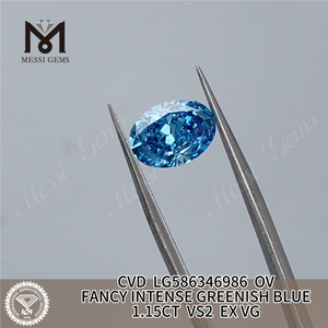 BLU VERDAstro INTENSO OV FANCY DA 1,15CT VS2 EX VG Blue Lab Diamond CVD LG586346986