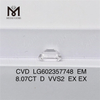 8.07CT D VVS2 EX EX 8 carati EM CVD diamanti coltivati ​​in laboratorio CVD LG602357748