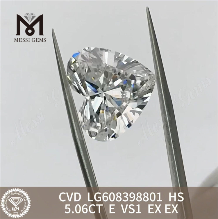 5.06CT E VS1 HS migliori diamanti creati Lusso sostenibile certificato iGI丨Messigems CVD LG608398801 