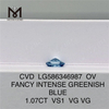 1.07CT VS1 VG VG OV FANCY INTENSO VERDASTRO Blu Ovale Diamante CVD LG586346987