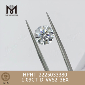 1.09CT D VVS2 3EX HPHT gia nuovi diamanti 2225033380丨Messigems 