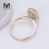 Anello di fidanzamento solitario ovale con diamante coltivato in laboratorio in oro rosa 14 carati in vendita