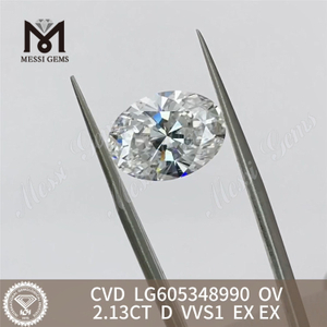 2.13CT D VVS1 Diamanti certificati IGI OVALE CVD Bordo verde丨Messigems LG605348990