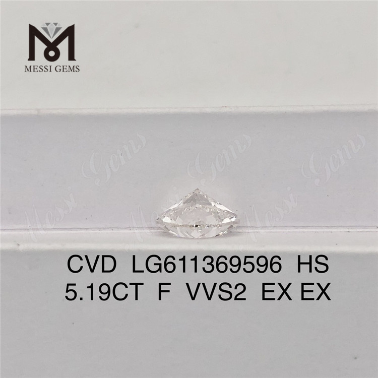 5.19CT F HS VVS2 CVD miglior prezzo sui diamanti coltivati ​​in laboratorio LG611369596丨Messigems