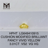 3,01 CT cuscino fantasia giallo vivido vs2 uomo fatto diamons hpht lg649410915 
