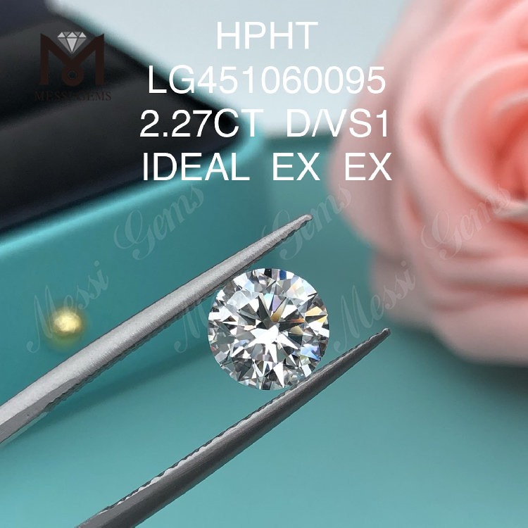 2,27 carati D VS1 IDEL Cut Grade Round CVD diamante coltivato in laboratorio