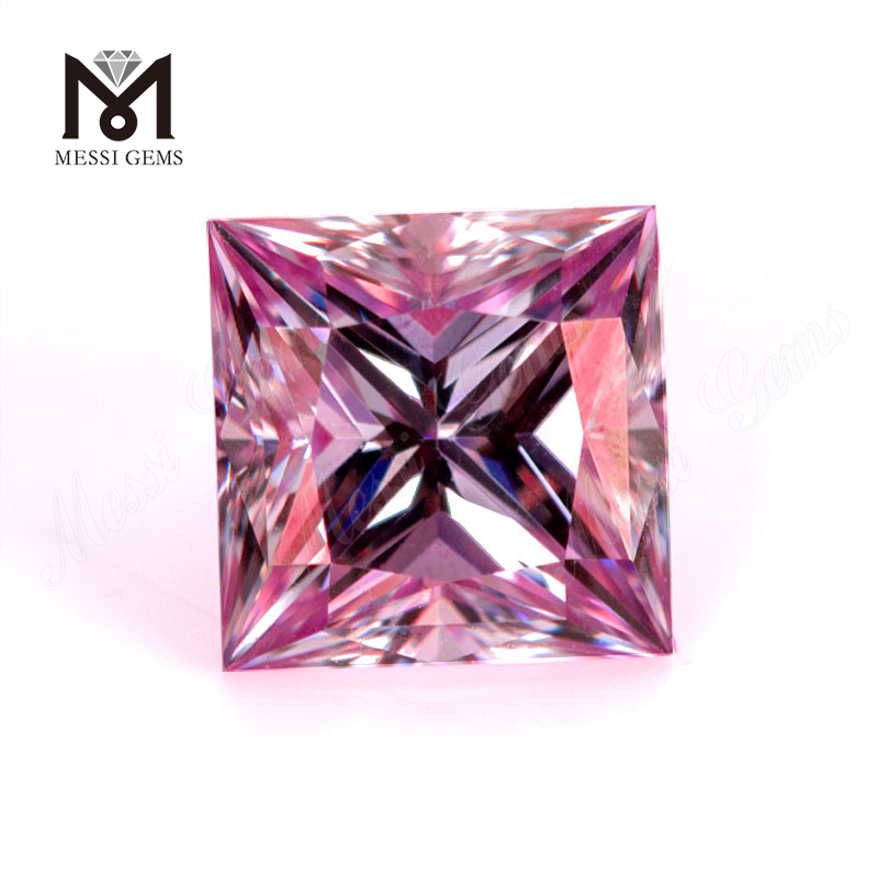 Prezzo all'ingrosso rosa VVS 1 carato 5.5x5.5mm Moissanite Princess taglio pietra sciolta