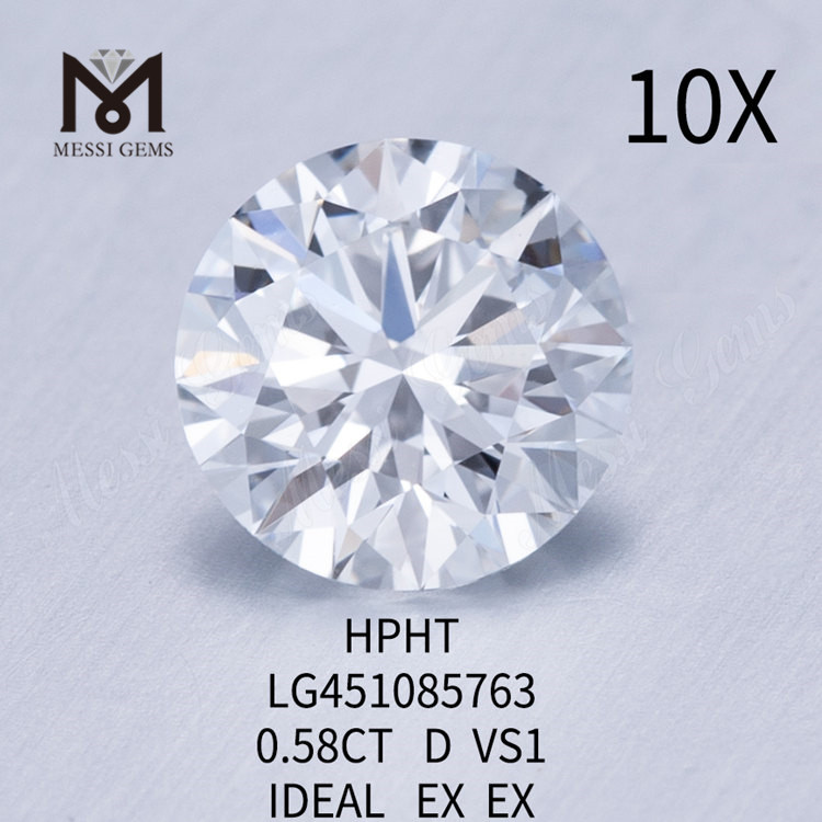 Diamanti da laboratorio HPHT BRILLANTI ROTONDI 0,58 ct VS1 D IDEL Cut