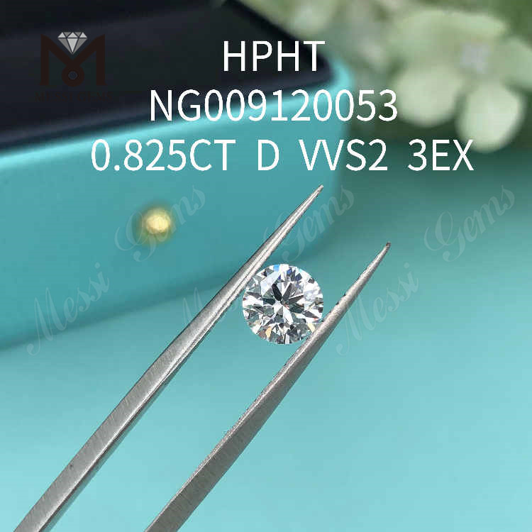 Diamante da laboratorio sciolto rotondo bianco VVS2 3EX da 0,825 ct 