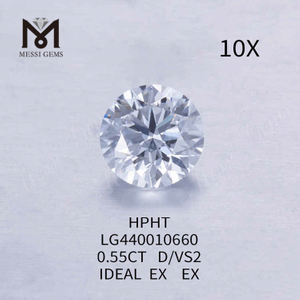 0.55CT D/VS2 diamanti coltivati ​​rotondi IDEALE