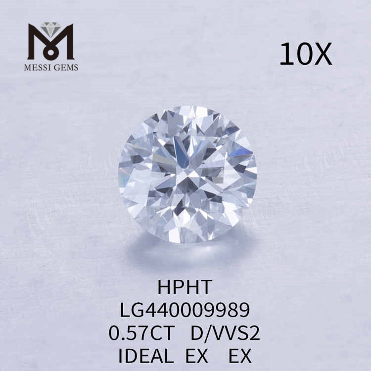 0.57CT D/VVS2 Round Lab Grown Diamond IDEAL HPHT Commercio all'ingrosso di diamanti