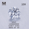 0,58 CT bianco E / VS1 rotondo migliori diamanti realizzati in laboratorio IDEALE