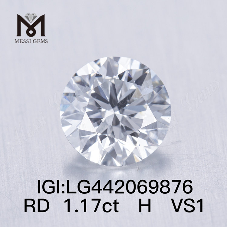 1,17 carati H VS1 IDEAL Diamante da laboratorio BRILLANTE rotondo