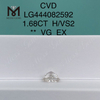 Diamante coltivato in laboratorio a taglio princess H VS2 da 1,68 carati