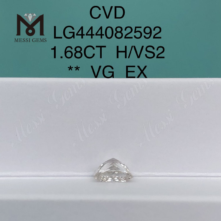 Diamante coltivato in laboratorio a taglio princess H VS2 da 1,68 carati