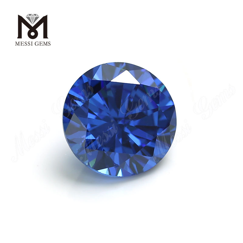 Prezzo della pietra di topazio blu di alta qualità di forma rotonda 8.0mm CZ Cubic Zirconia