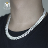 Collana con catena a maglia cubana in argento CZ personalizzata da uomo hip-hop da 22 pollici