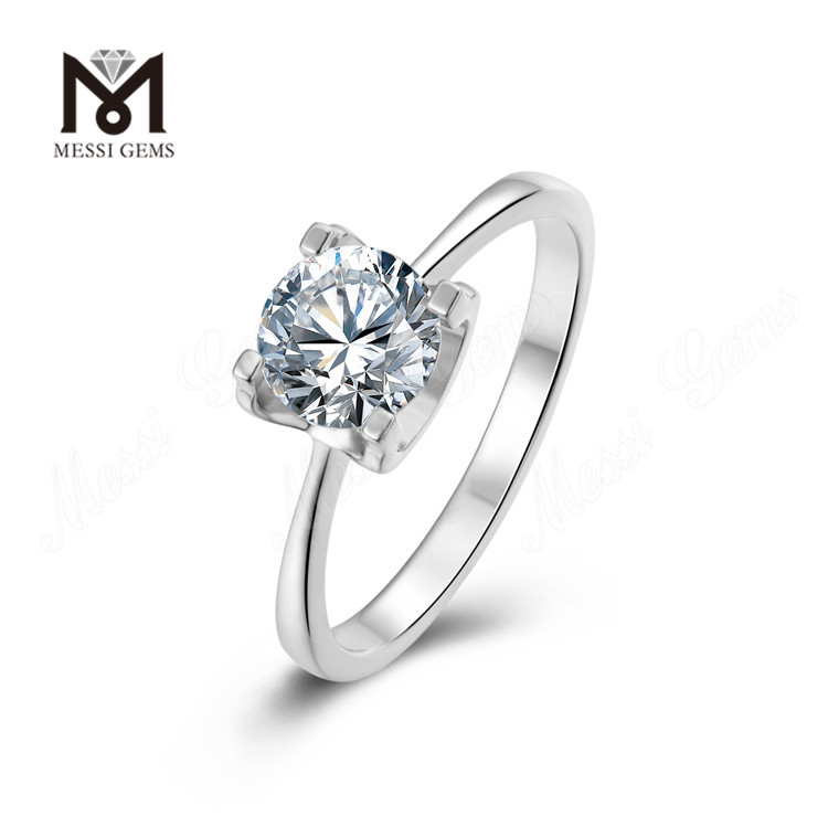 Messi Gems fidanzamento 1 carato moissanite diamante 925 anelli in argento sterling donne per il matrimonio