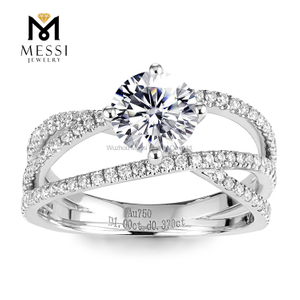 anello di fidanzamento in oro massiccio 14 carati con diamanti coltivati ​​in laboratorio per le donne più recenti design