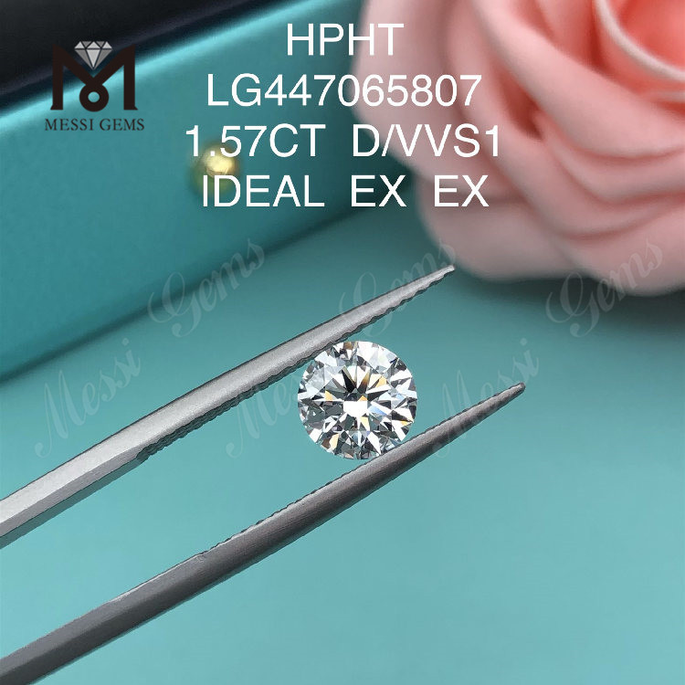 1,57 carati D VVS1 Rotondo IDEAL Taglio diamanti coltivati ​​in laboratorio HPHT