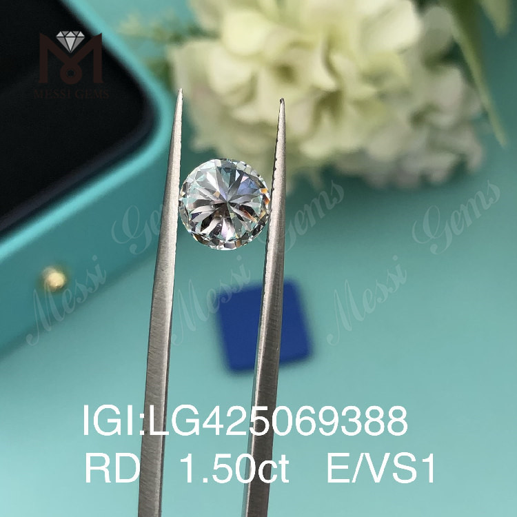 Diamante da laboratorio VG da 1,50 carati E/VS1 Rotondo da 1,5 carati 