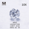 1.04 carati D/SI1 IDEAL EX EX diamante coltivato in laboratorio Rotondo 