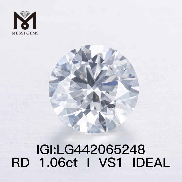 Diamante coltivato in laboratorio IDEAL rotondo 1.06CT I/VS1