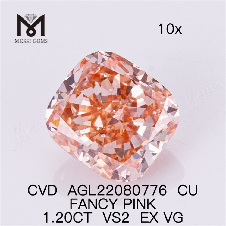 1.20CT FANCY PINK VS2 EX VG CU diamanti rosa realizzati in laboratorio AGL22080776 